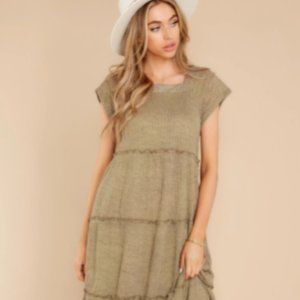 Light Olive Green Knit Maxi Dress SMALL